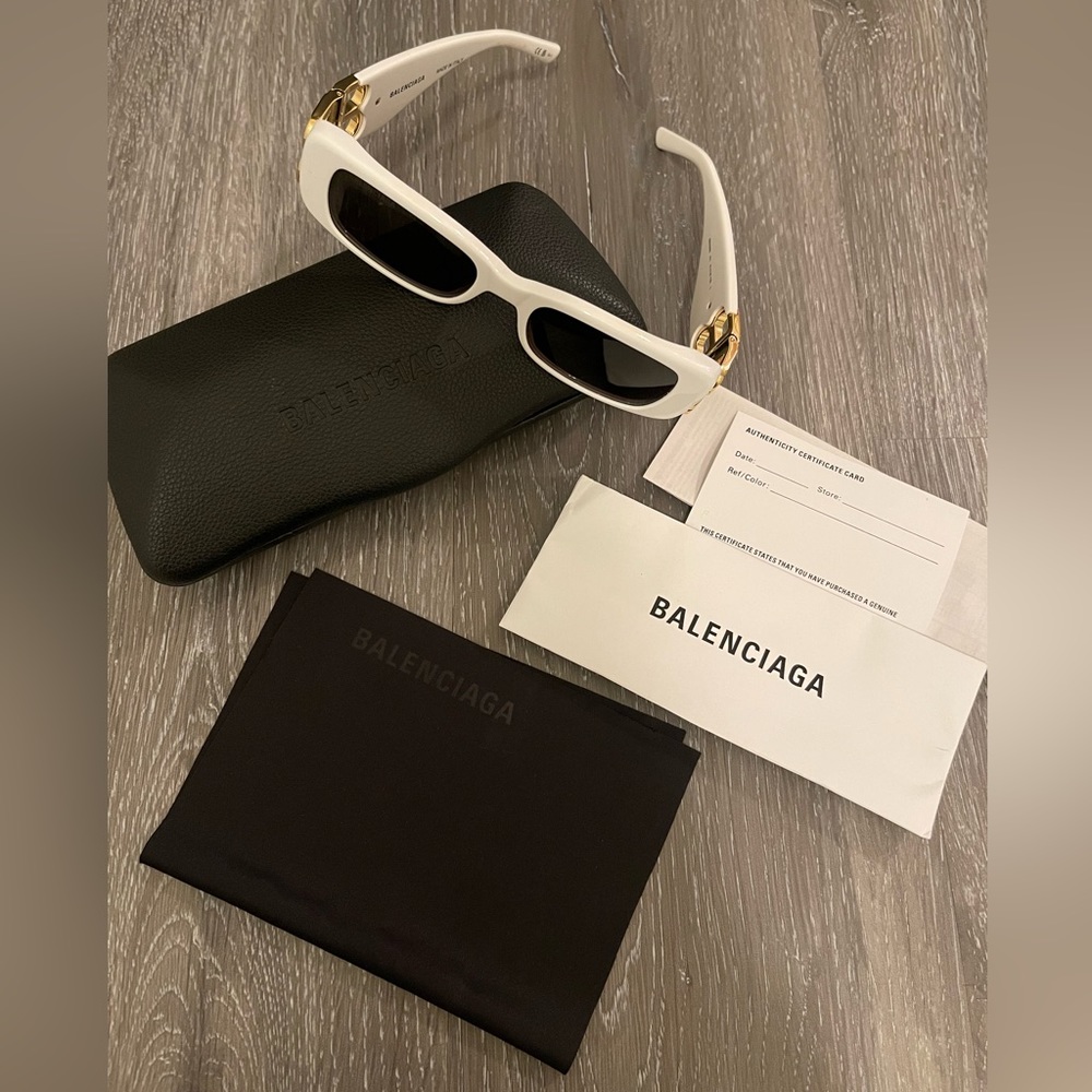 Balenciaga white sunglasses